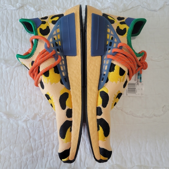 Adidas Pharrell x NMD Human Race Kicks 10.5 NWT Animal Print Pulse Amber Leopard - Picture 10 of 12